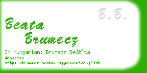 beata brumecz business card